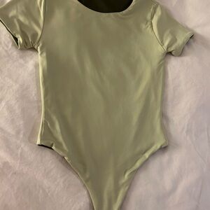 Forever 21 Green Bodysuit Short Sleeve Crew Neck